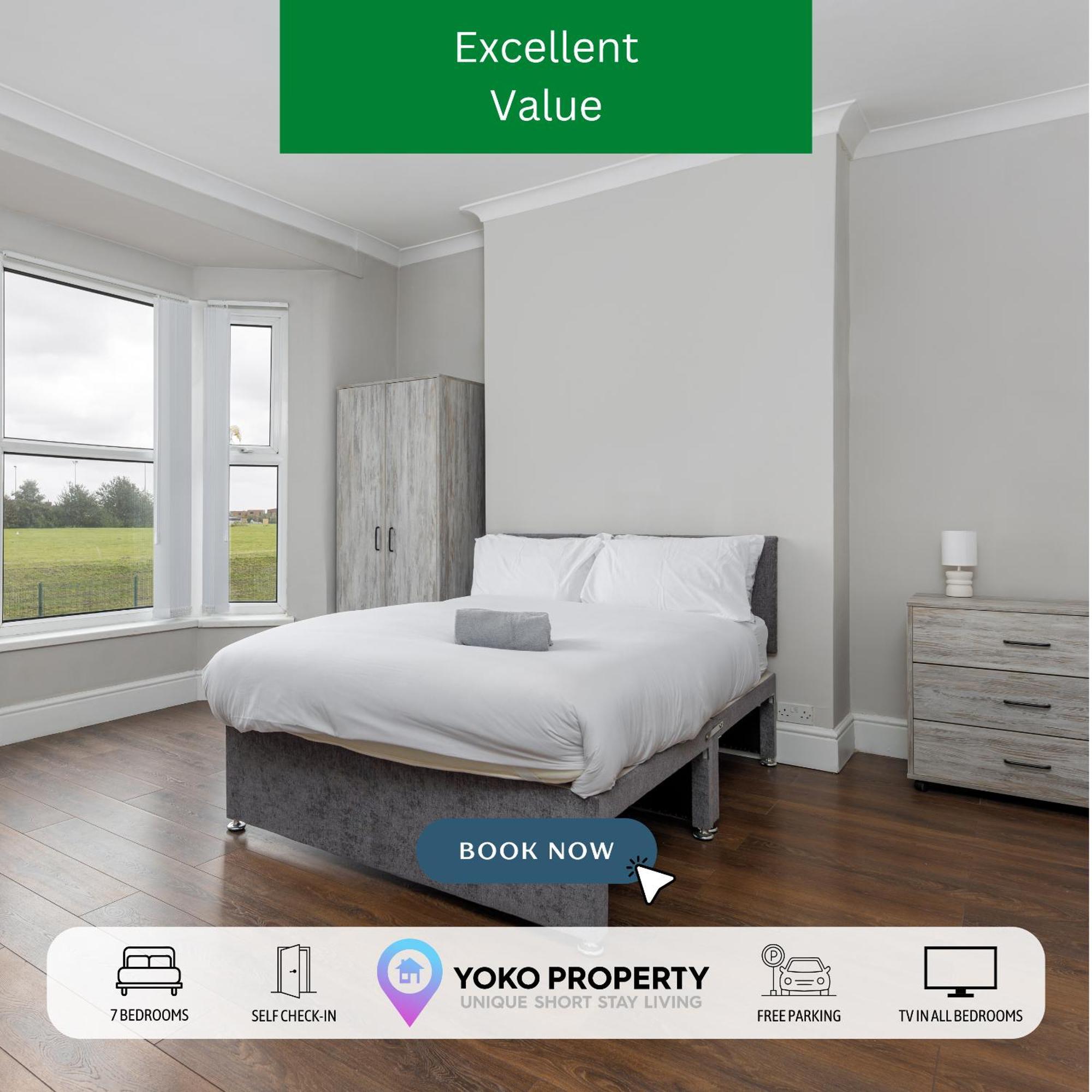 7 Bedroom House - Sleeps 14 - Close To Centre - Free Parking, Smart Tvs In Every Bedroom, Fast Wifi And Self Check-in By Yoko Ливерпуль